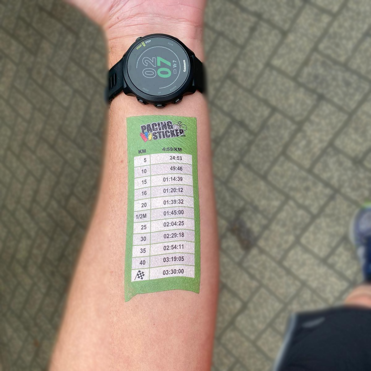 Marathon Pacing Tattoo