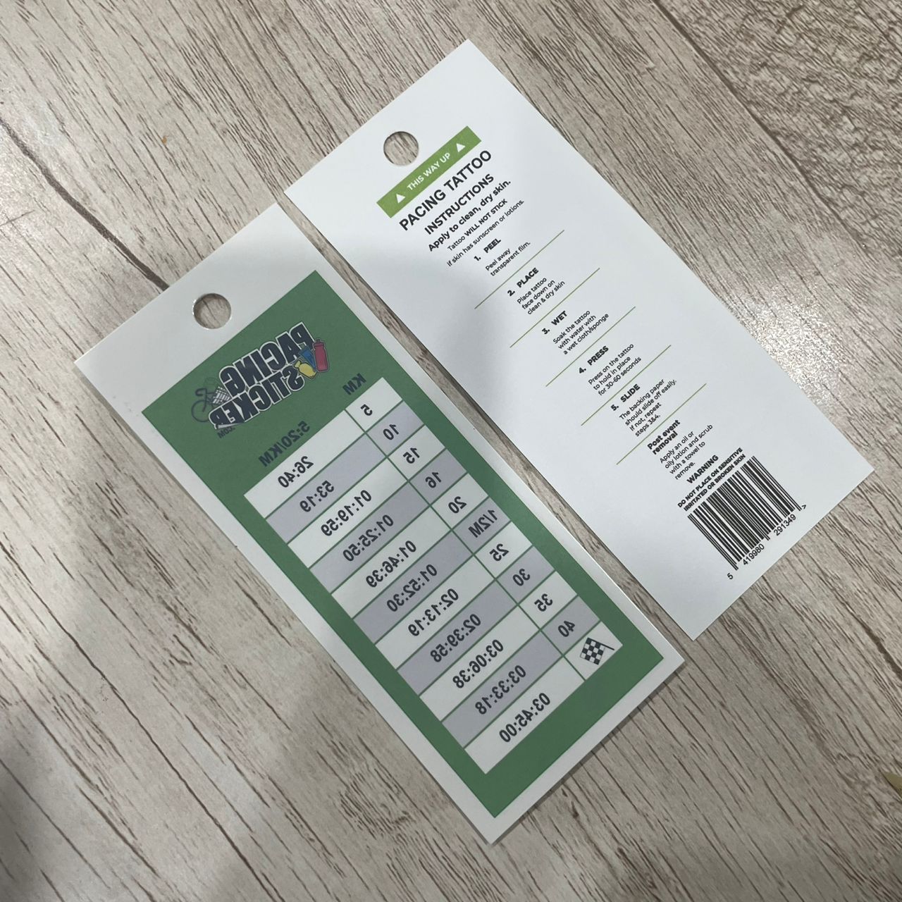 Marathon Pacing Tattoo - 5 pcs